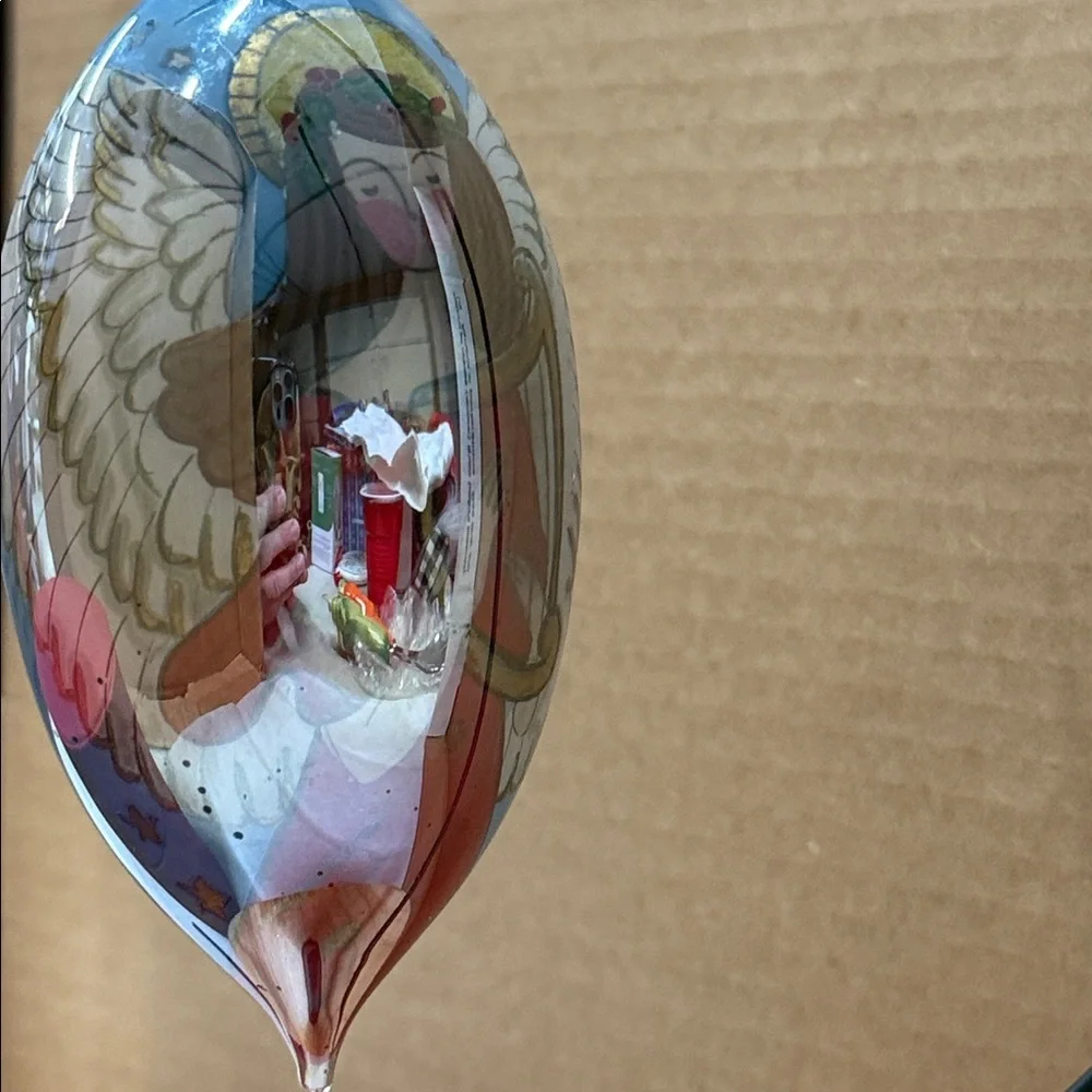⭐️Pier 1 Imports 2009 Li Bien Hand Painted Mouth Blown Glass Angel Drop Ornament